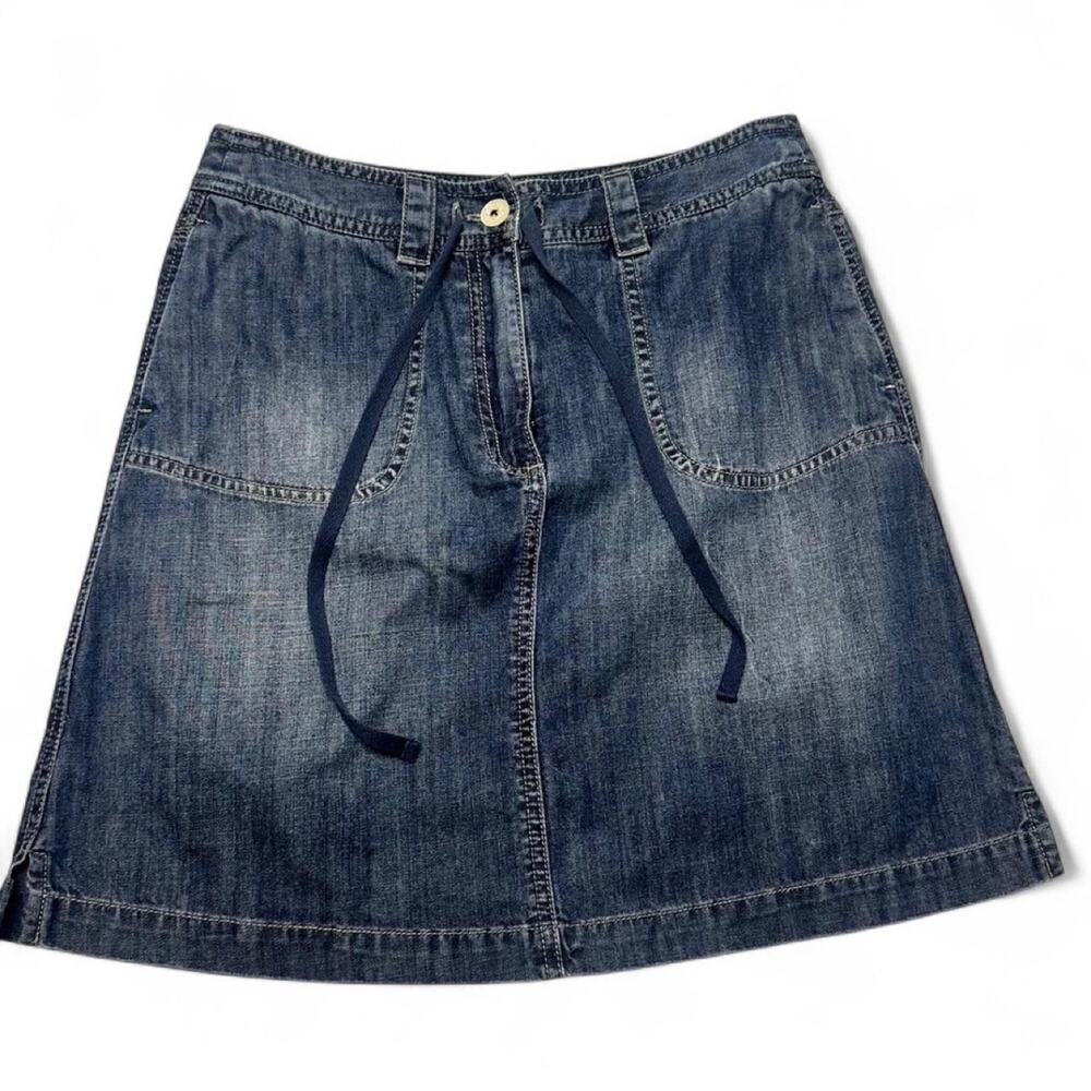 Talbots Denim Midi Skirt petites Size 6 100% Cotton